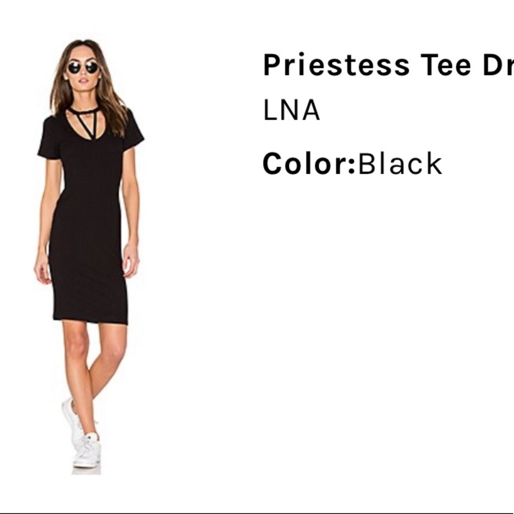 LNA priestess tee dress in black